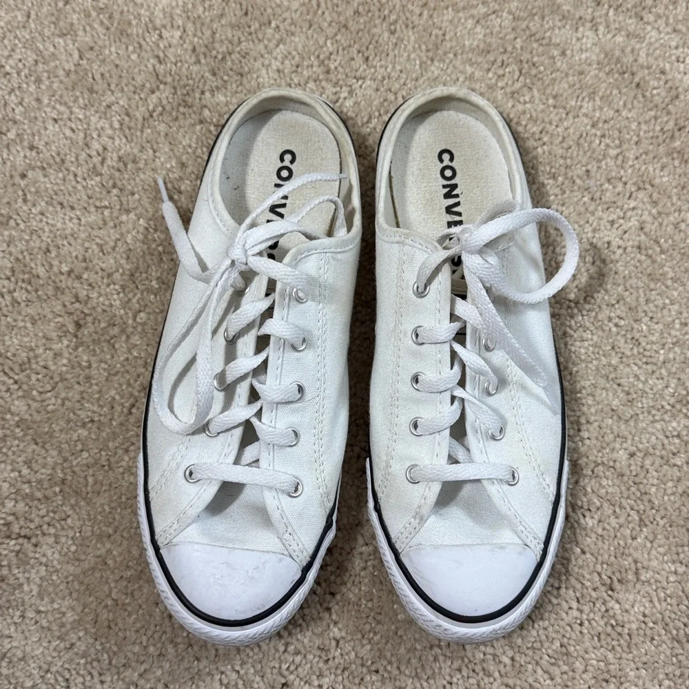 Converse All Star White Canvas Slip-On Shoes - Picture 6 of 7